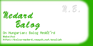 medard balog business card